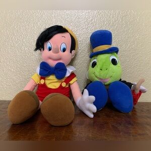 VTG Mattel Disney’s Pinocchio & Jiminy Cricket Character Plush Set
